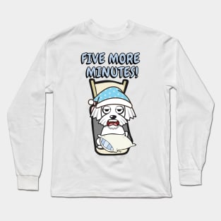 Lazy white dog cant get out of bed Long Sleeve T-Shirt